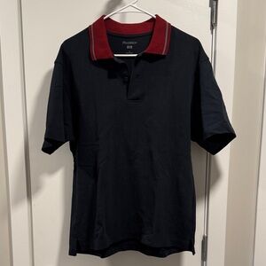 JW Anderson x Uniqlo Men's Black Polo Shirt with Red Collar